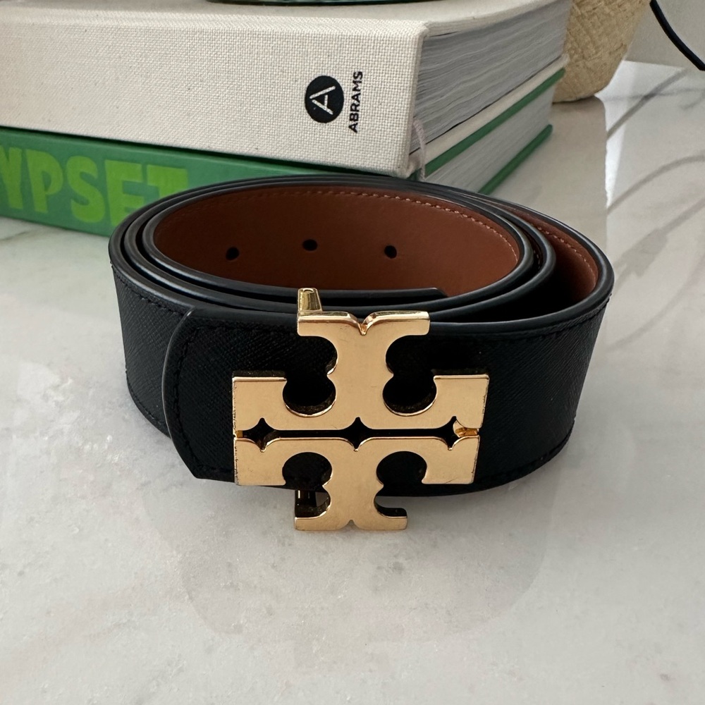 Tory Burch Black/Classic Tan Reversible Women's Belt